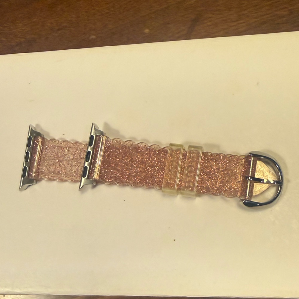 Kate Spade Clear Pink Silicone Apple Watch Strap 38mm 40mm 41mm KSS0147 - Picture 2 of 5